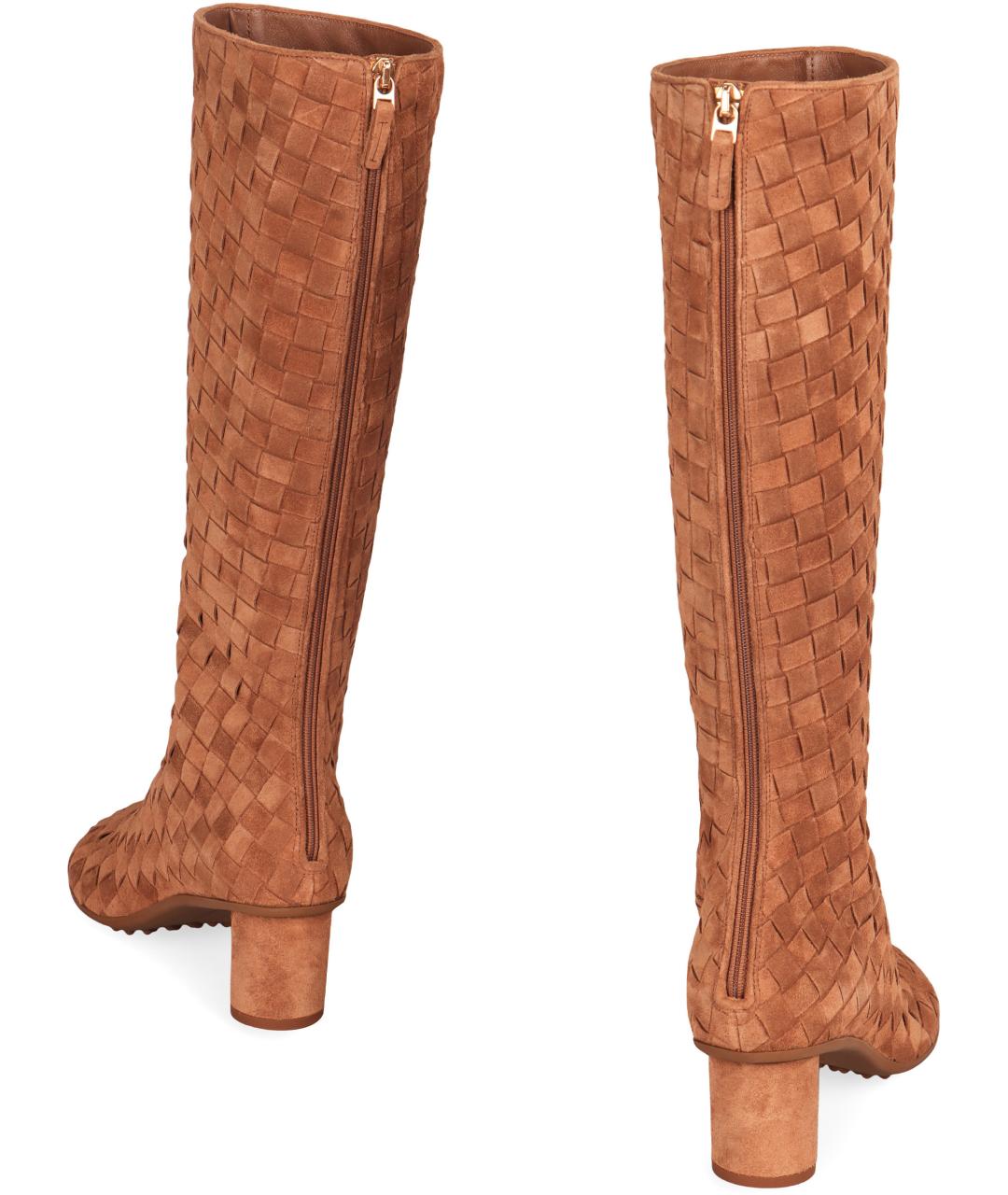 BOTTEGA VENETA Бежевые кожаные сапоги, фото 3