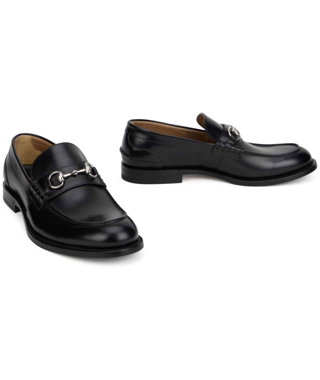 GUCCI Черные кожаные лоферы, фото 3