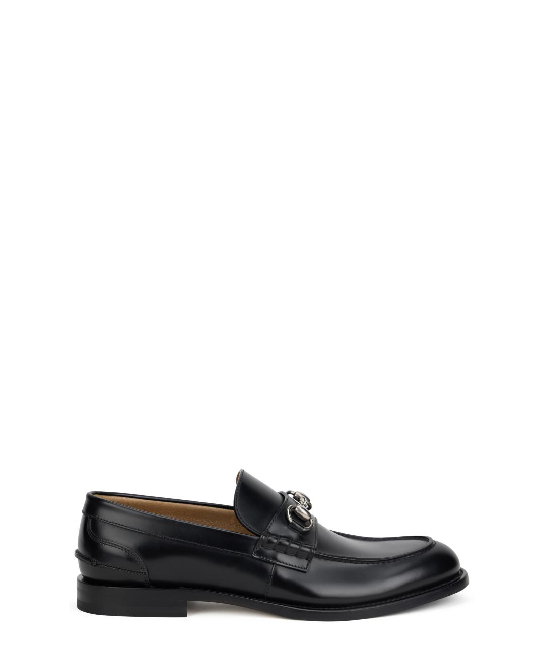 GUCCI Черные кожаные лоферы, фото 1