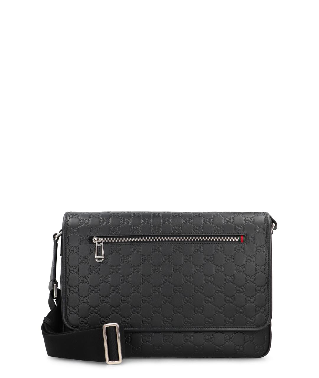 GUCCI Черная кожаная сумка на плечо, фото 1