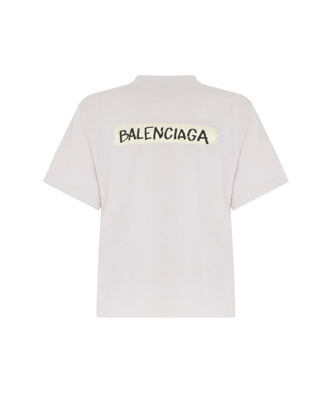 BALENCIAGA Белая хлопковая футболка, фото 2