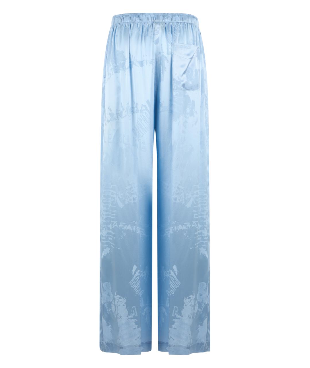 BALENCIAGA Голубые шелковые брюки широкие, фото 2