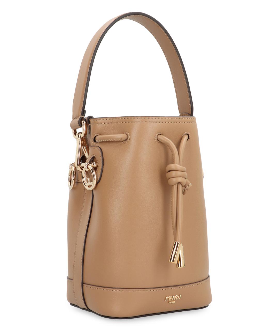 FENDI Бежевая кожаная сумка через плечо, фото 3