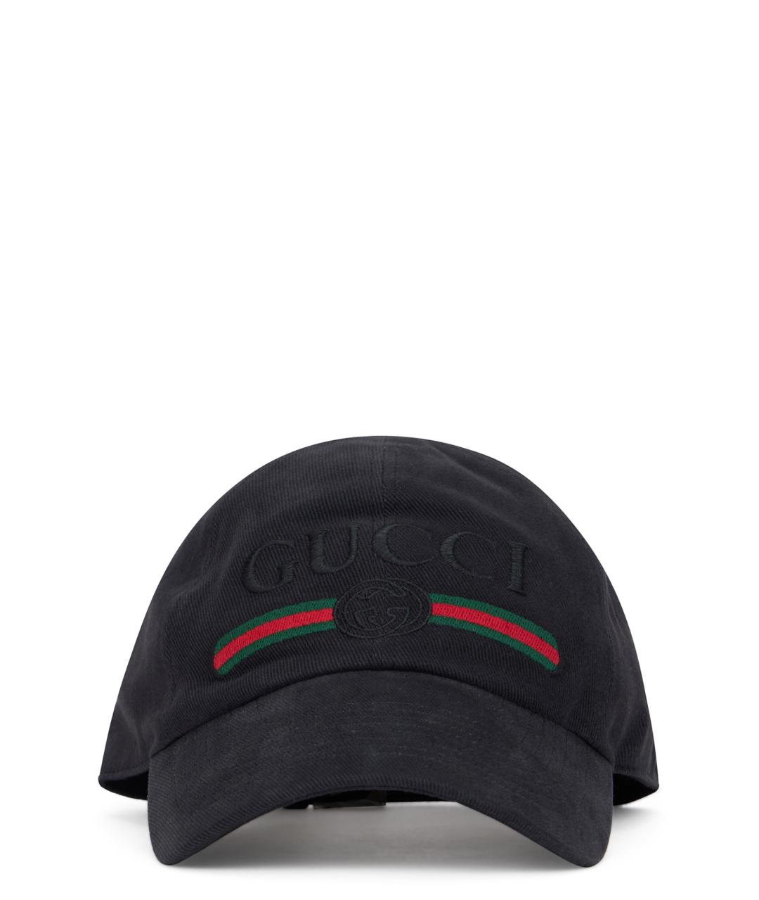 GUCCI Черная хлопковая кепка/бейсболка, фото 1