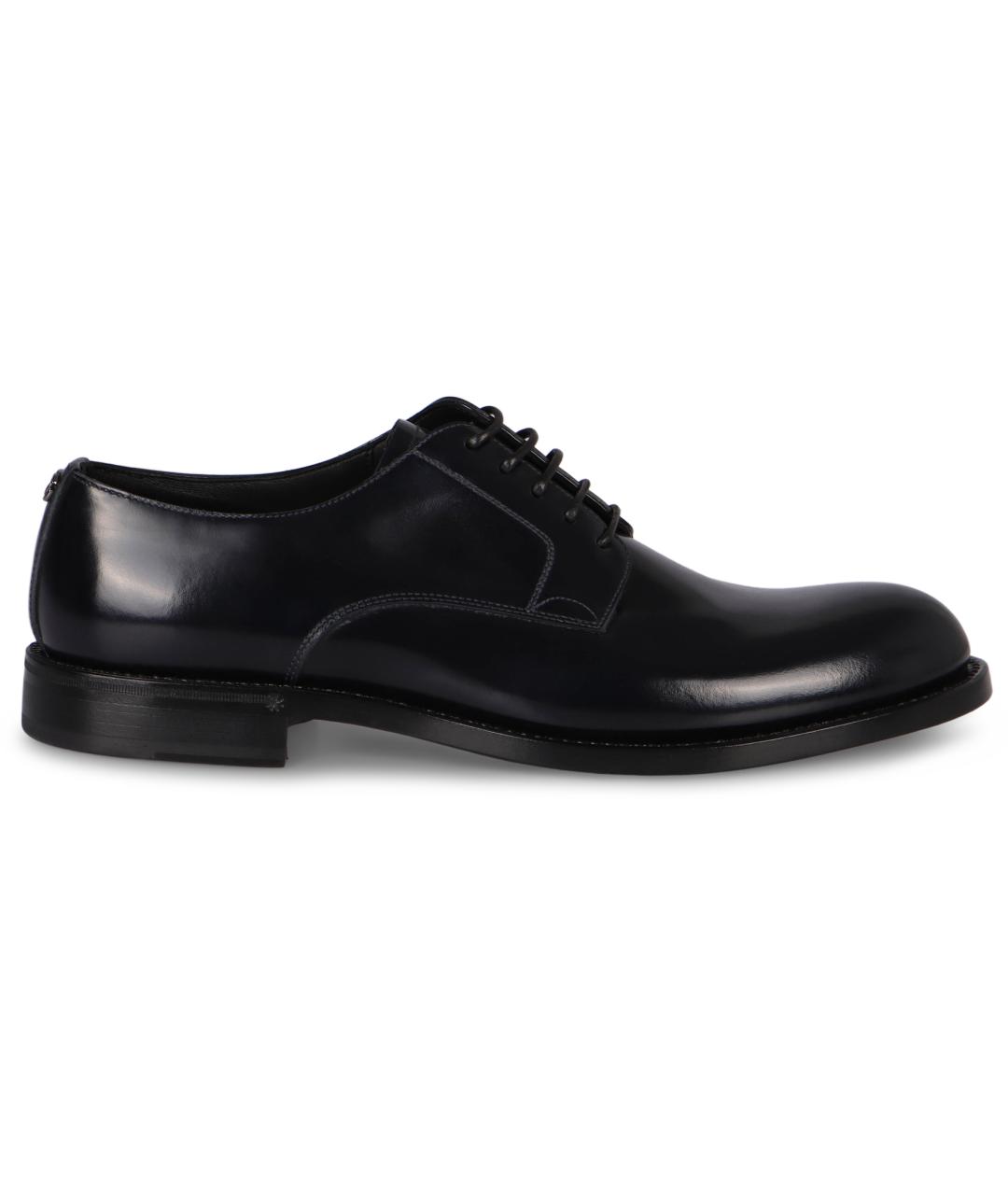 DOLCE&GABBANA Черные кожаные туфли, фото 2