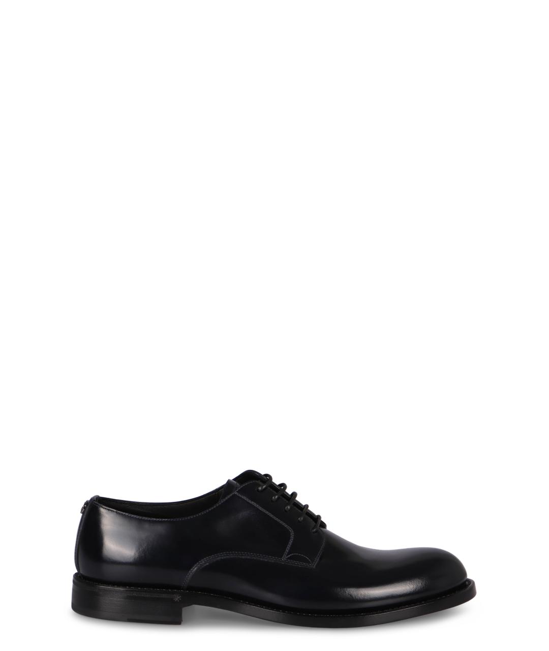 DOLCE&GABBANA Черные кожаные туфли, фото 1
