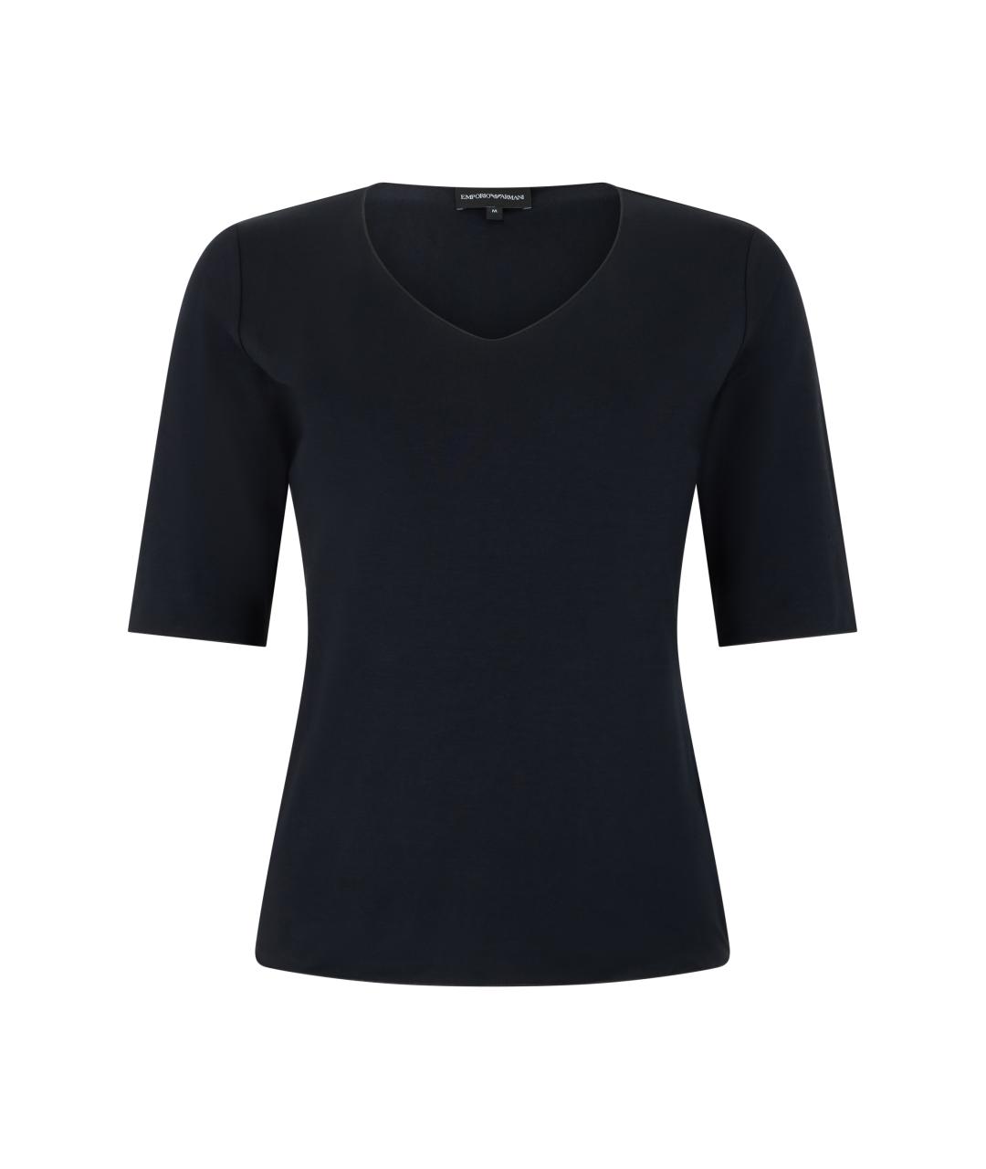 EMPORIO ARMANI Синяя вискозная футболка, фото 1