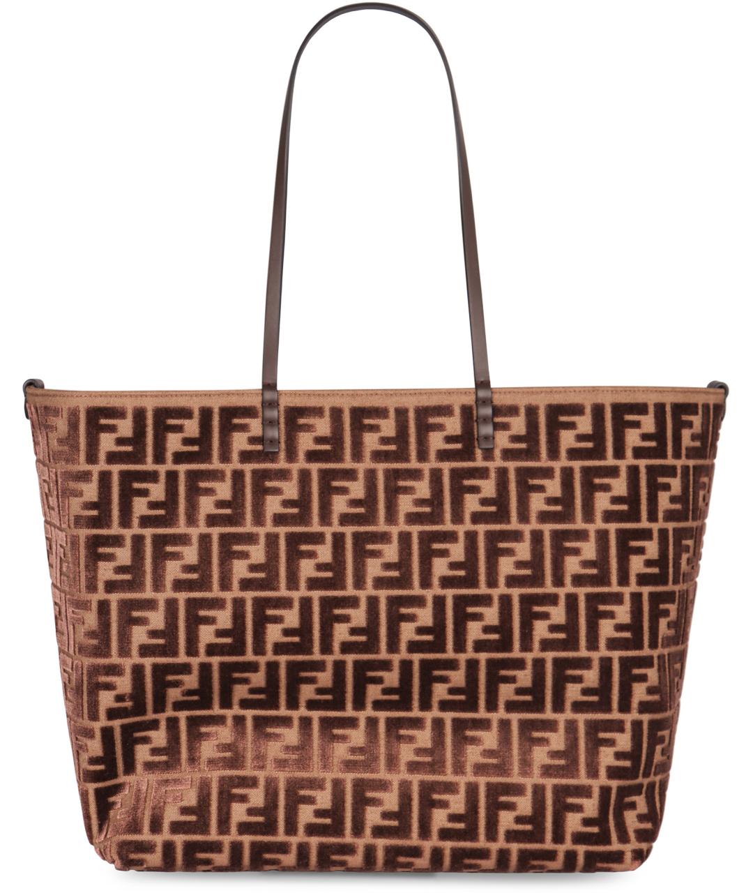 FENDI Коричневая синтетическая сумка тоут, фото 4