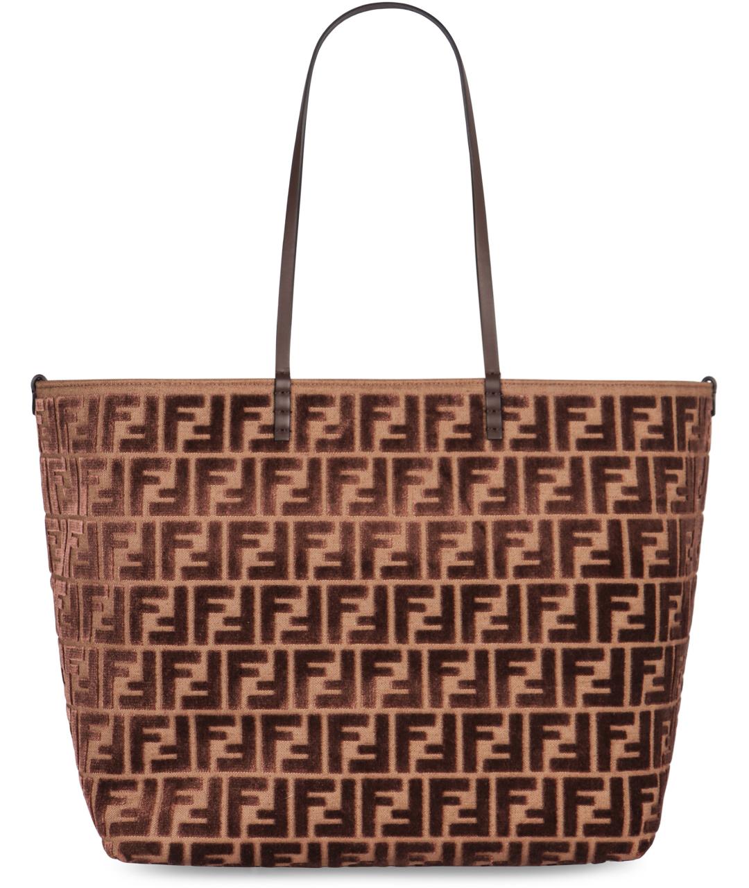 FENDI Коричневая синтетическая сумка тоут, фото 2