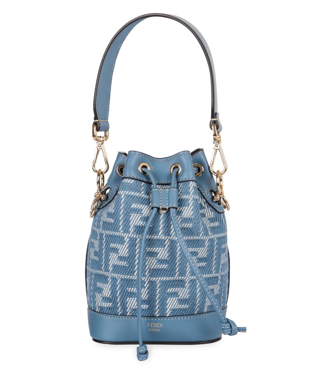 FENDI Голубая хлопковая сумка через плечо, фото 2