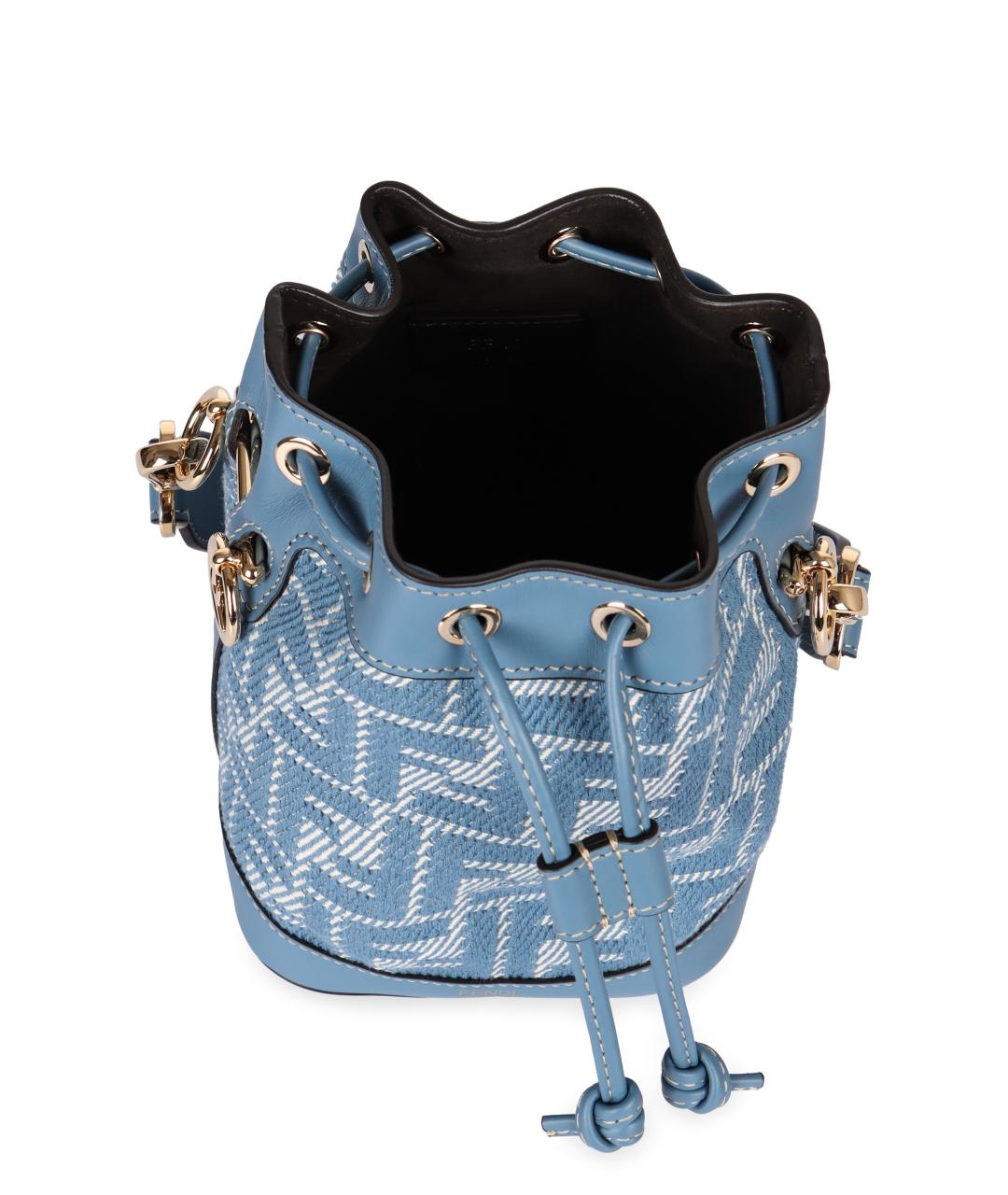 FENDI Голубая хлопковая сумка через плечо, фото 5