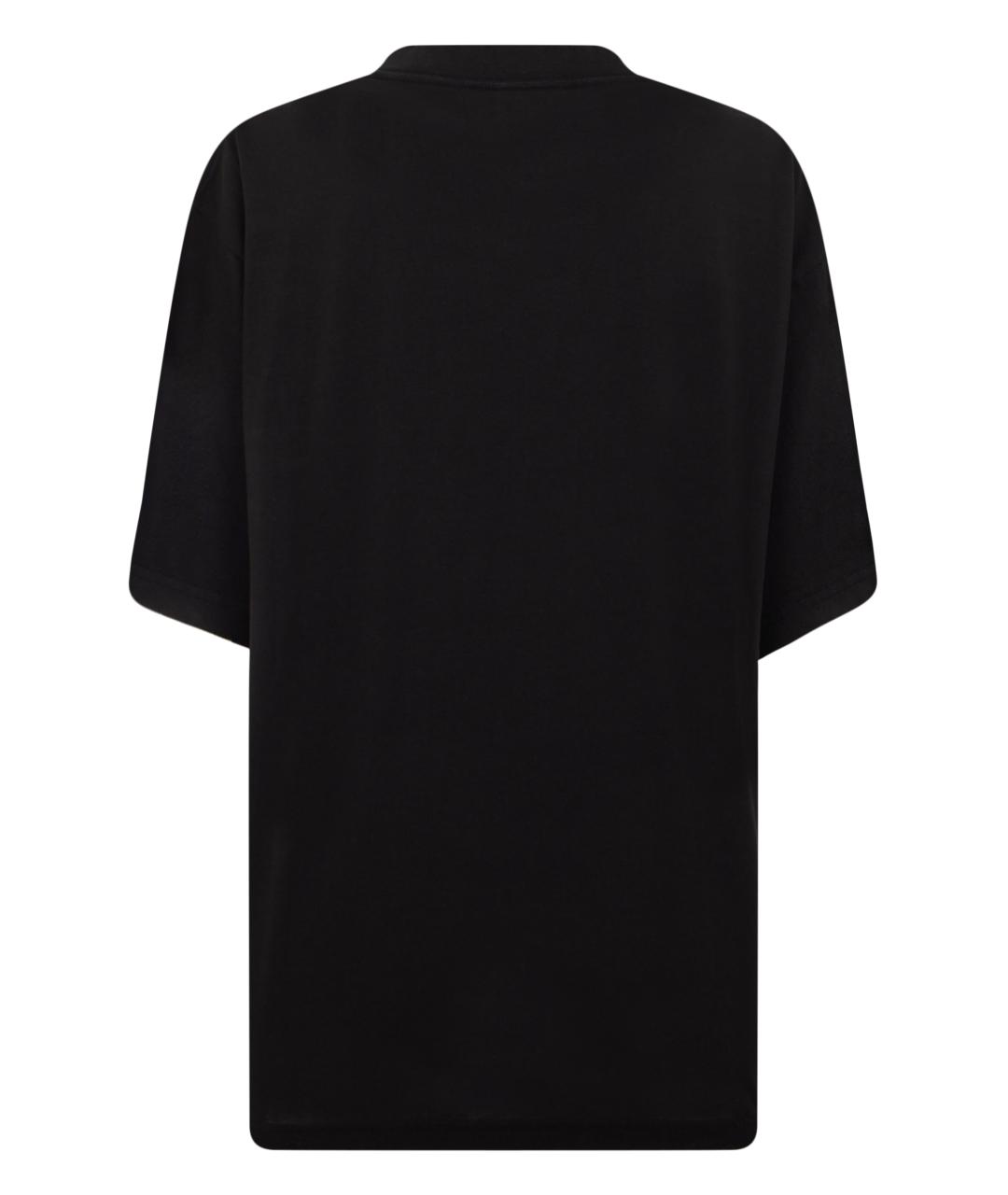 BALENCIAGA Черная хлопковая футболка, фото 2
