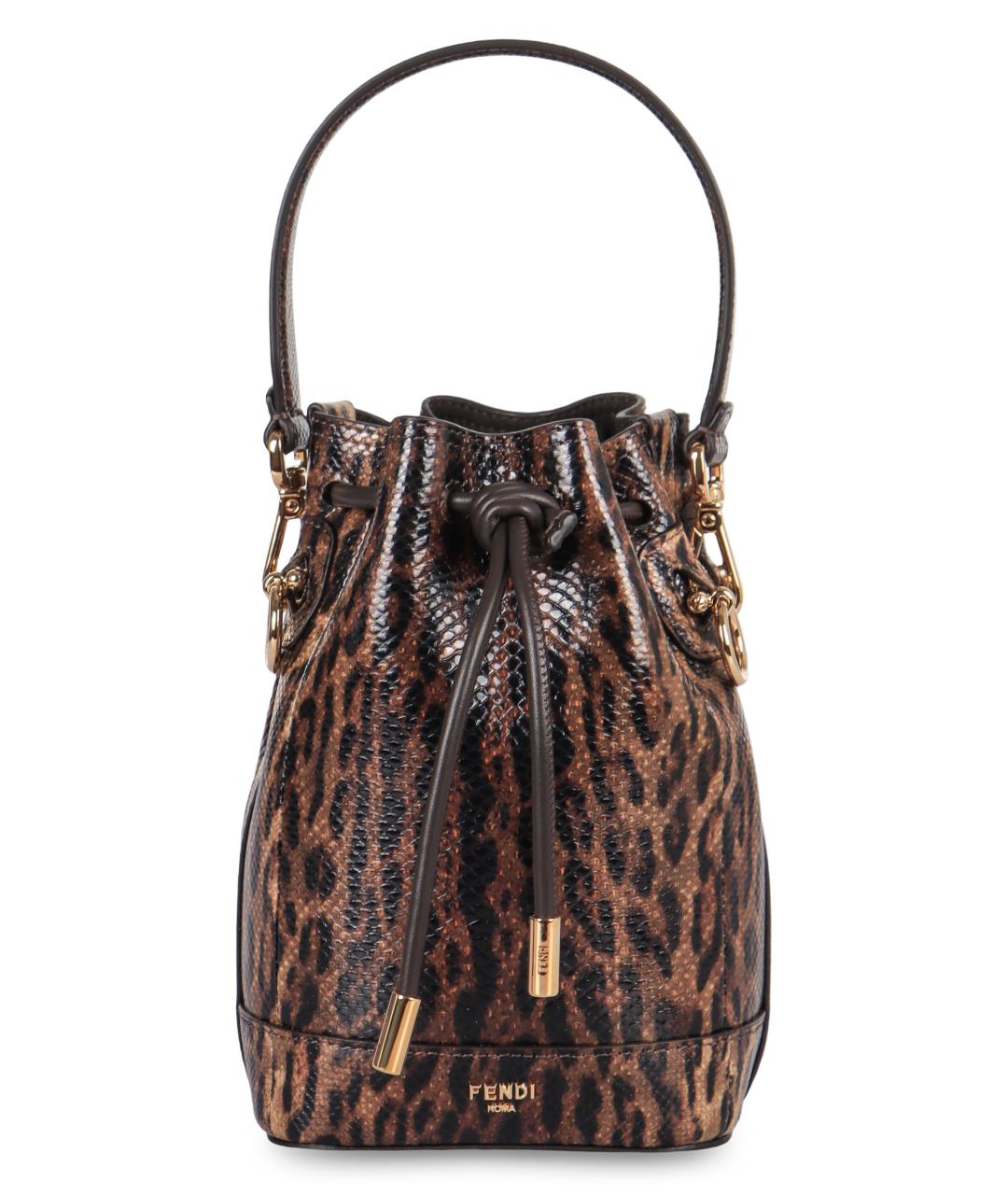 FENDI Коричневая кожаная сумка через плечо, фото 1