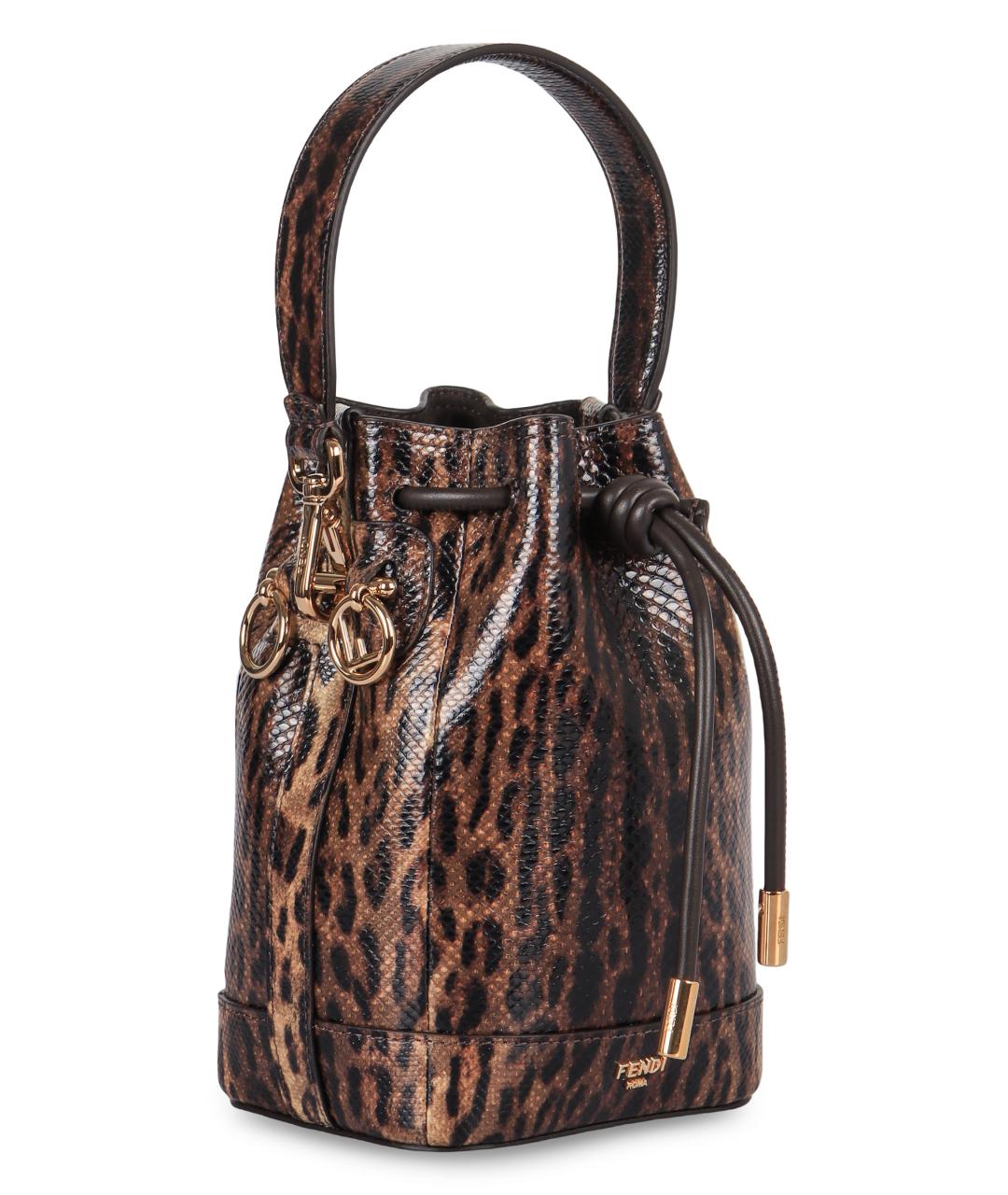 FENDI Коричневая кожаная сумка через плечо, фото 3
