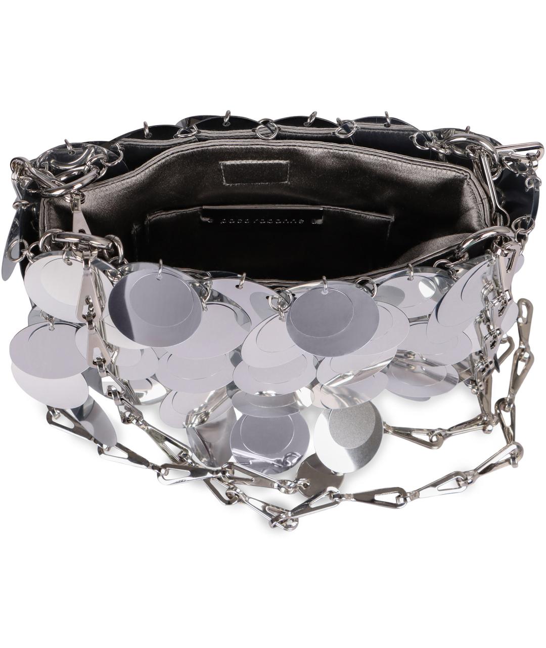 PACO RABANNE Серебряная синтетическая сумка через плечо, фото 5