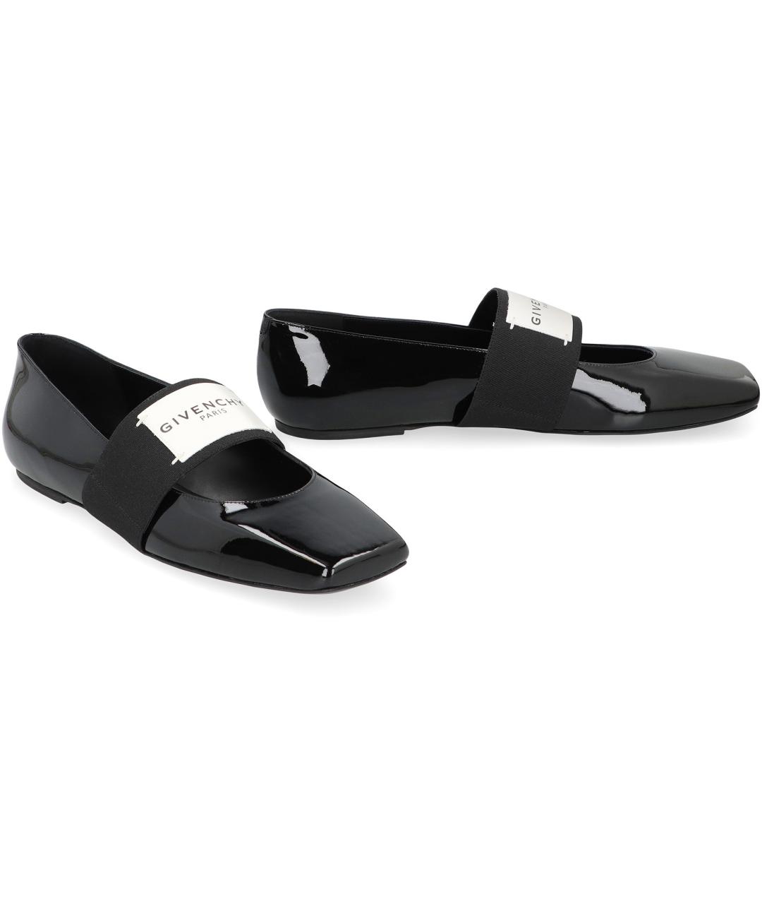 GIVENCHY Черные кожаные балетки, фото 2