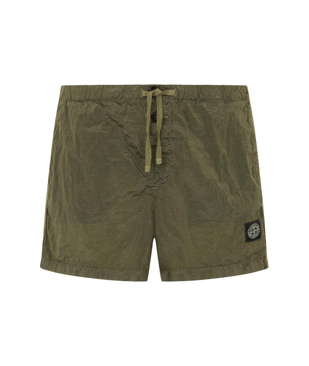 STONE ISLAND Зеленые полиамидовые плавки, фото 1