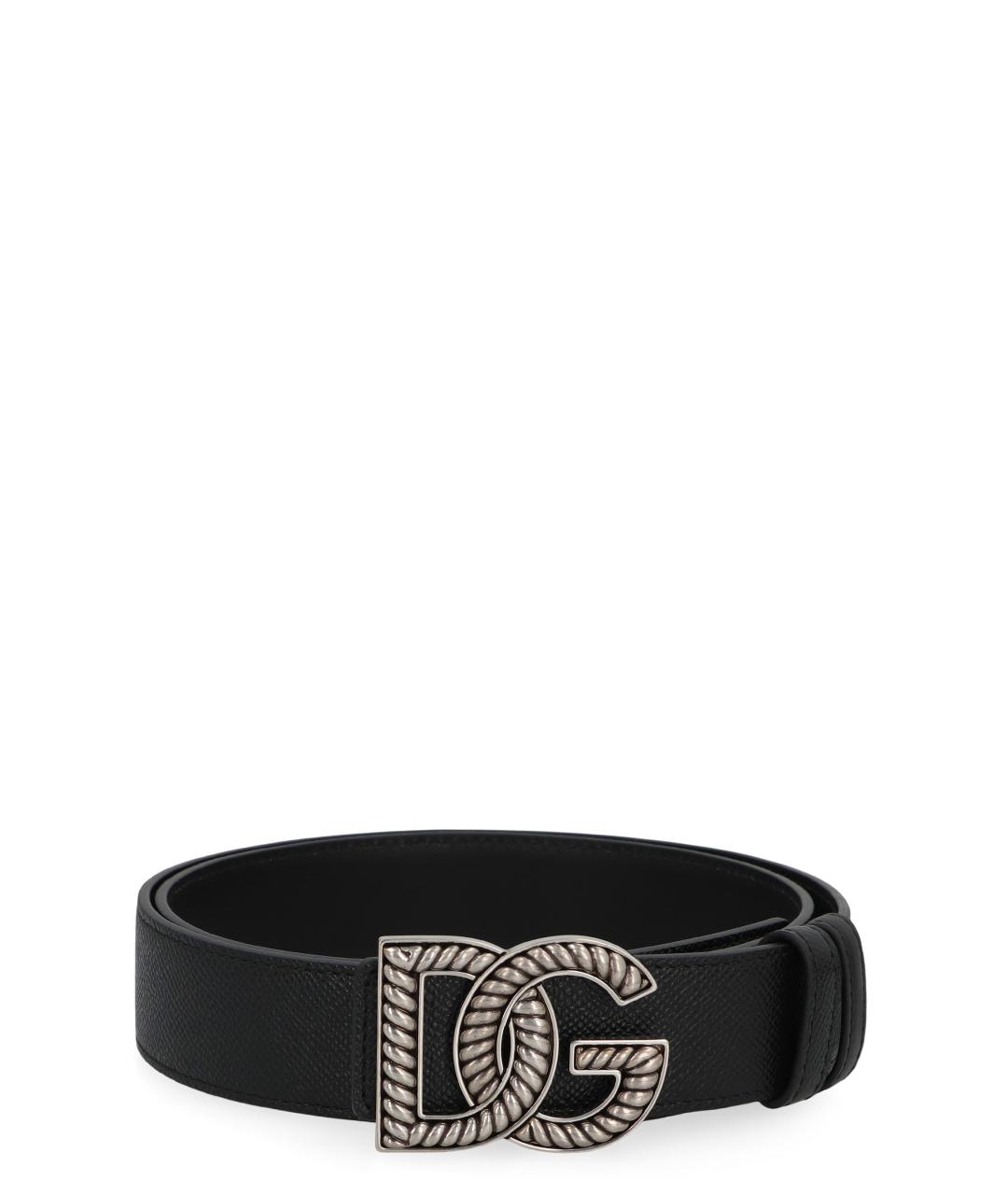 DOLCE&GABBANA Черный кожаный ремень, фото 1