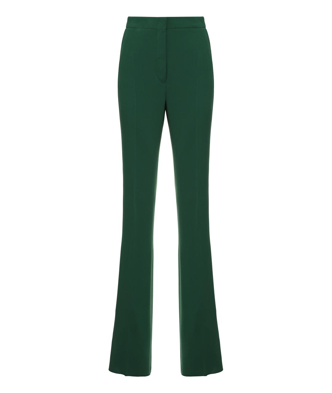 MAX MARA STUDIO Зеленые ацетатные прямые брюки, фото 1