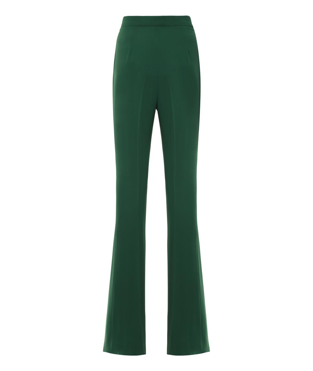 MAX MARA STUDIO Зеленые ацетатные прямые брюки, фото 2