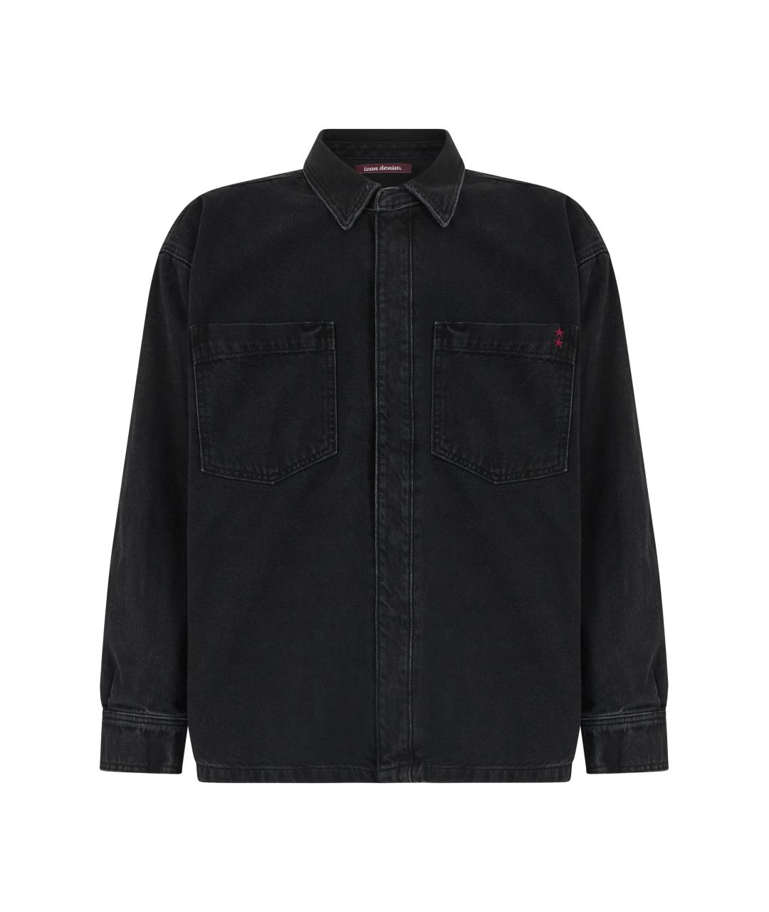 ICON DENIM Черная хлопковая кэжуал рубашка, фото 1