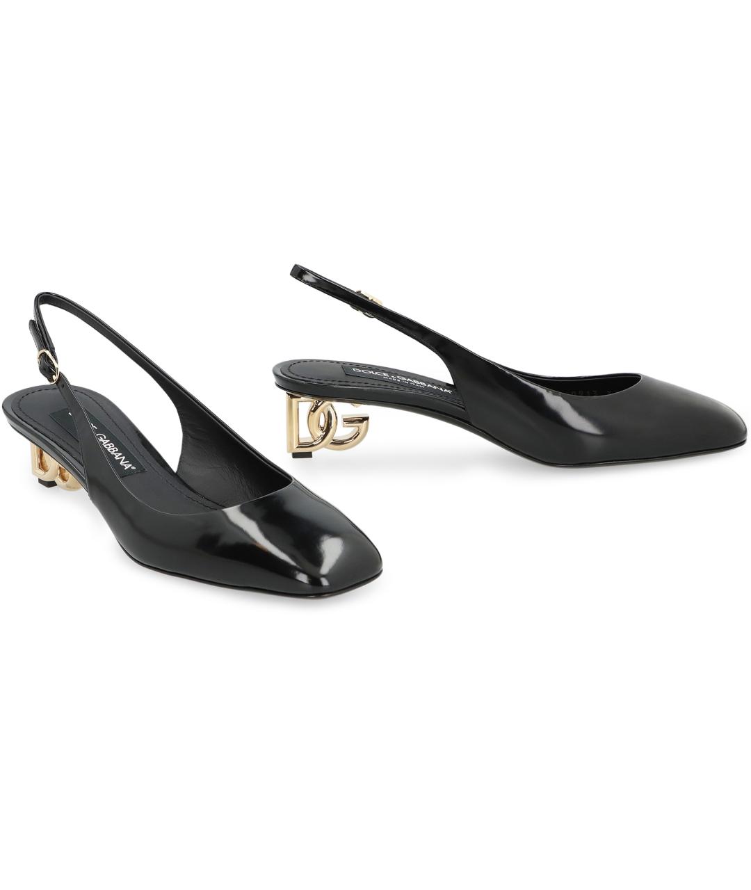 DOLCE&GABBANA Черные кожаные туфли, фото 3