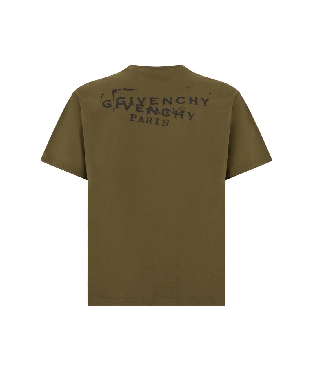GIVENCHY Зеленая хлопковая футболка, фото 2
