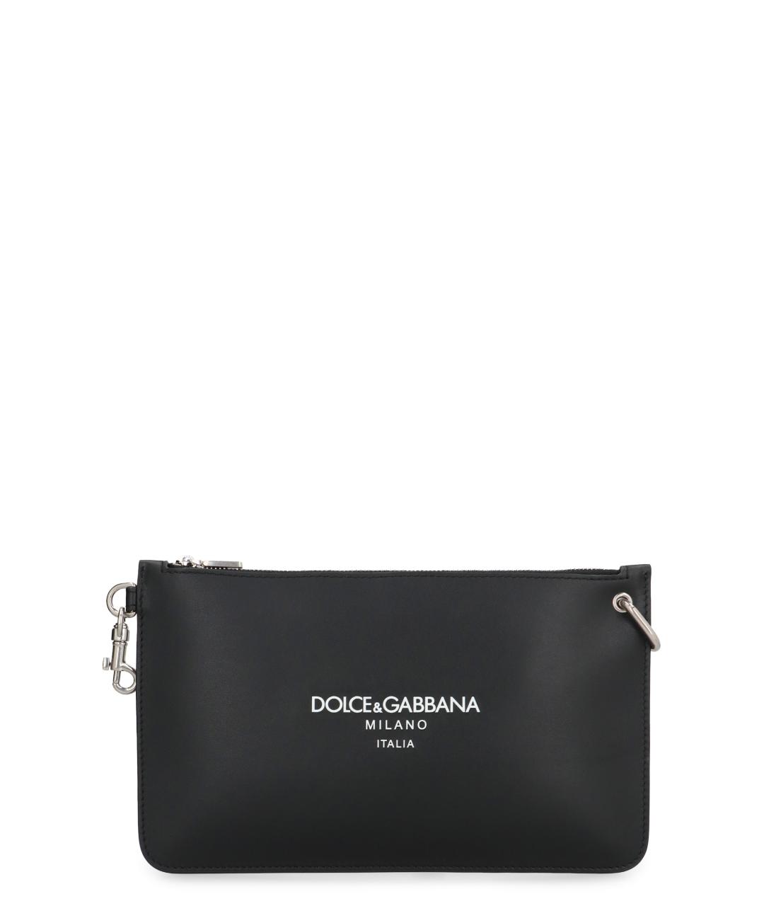 DOLCE&GABBANA Черная кожаная сумка на плечо, фото 1