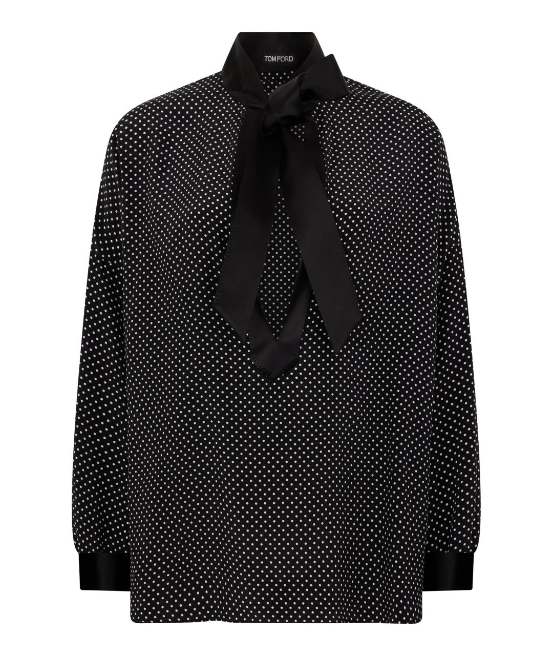 TOM FORD Черная шелковая блузы, фото 1