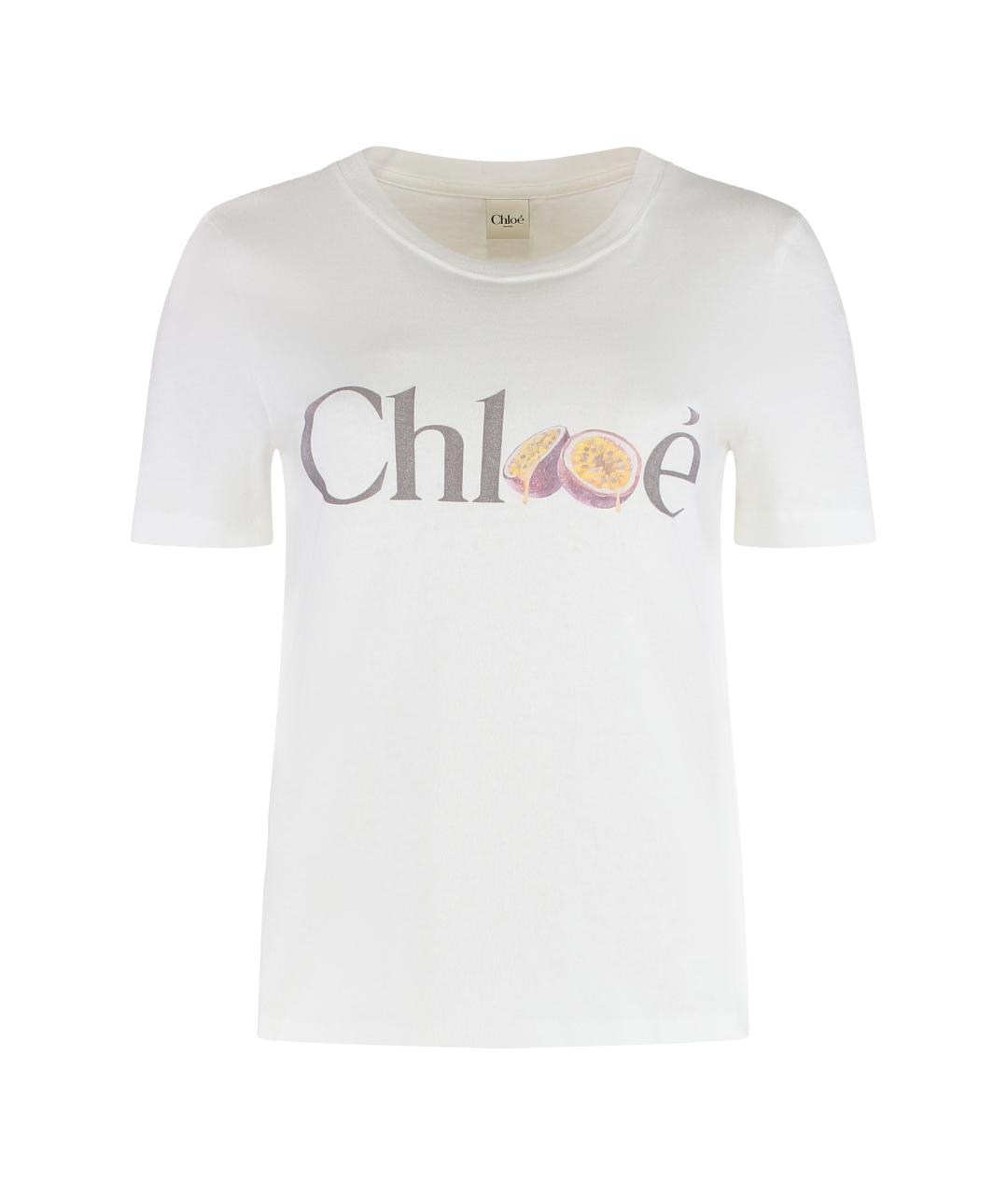 CHLOE Белая хлопковая футболка, фото 1