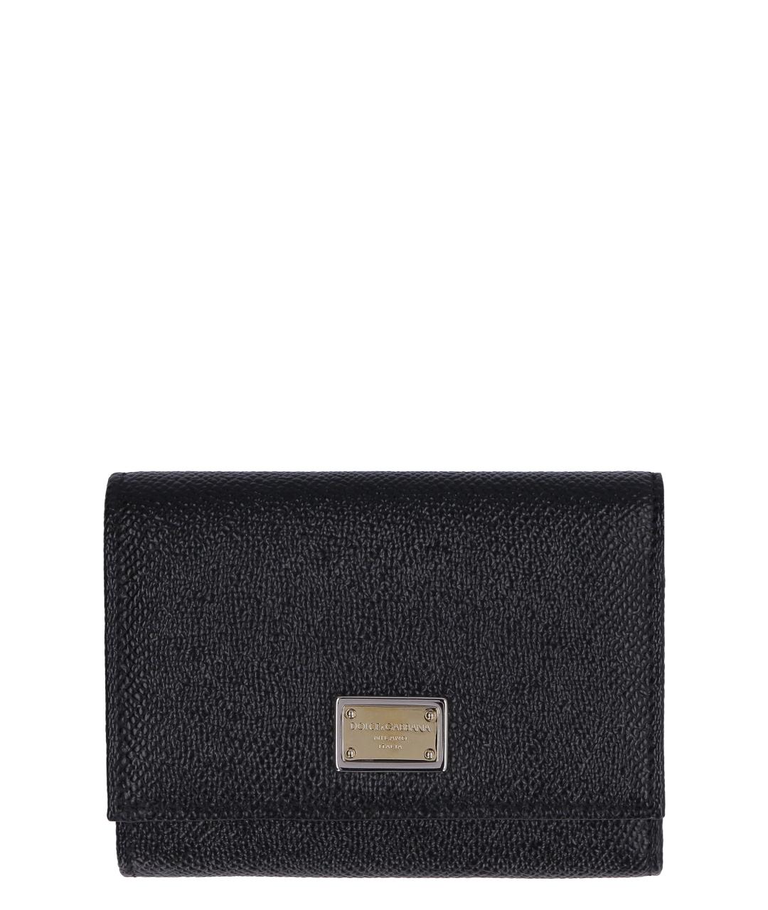 DOLCE&GABBANA Черный кожаный кошелек, фото 1