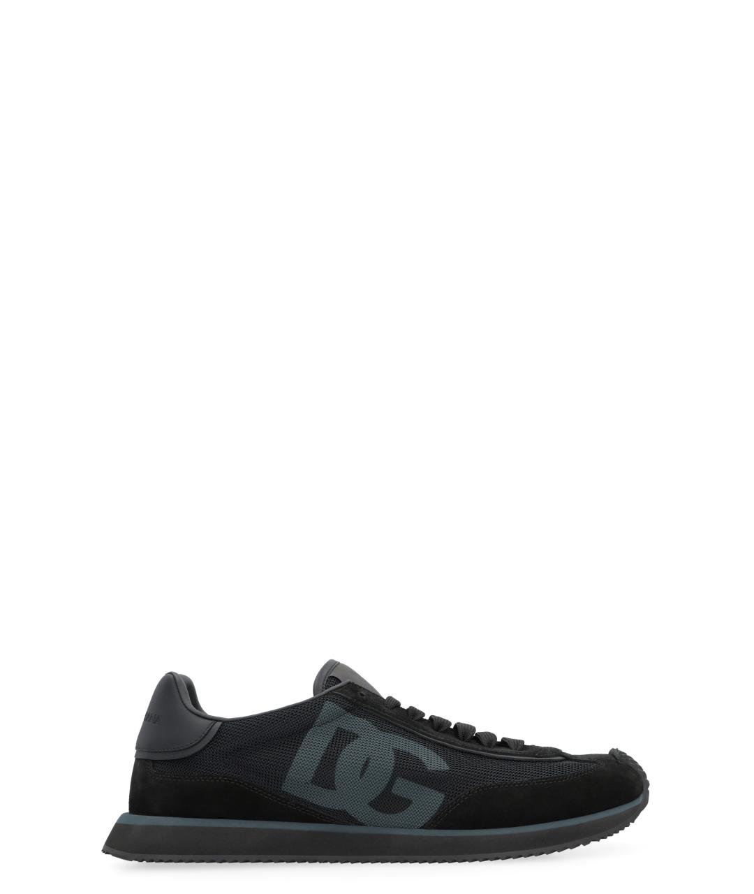 DOLCE&GABBANA Черные кожаные низкие кроссовки / кеды, фото 1