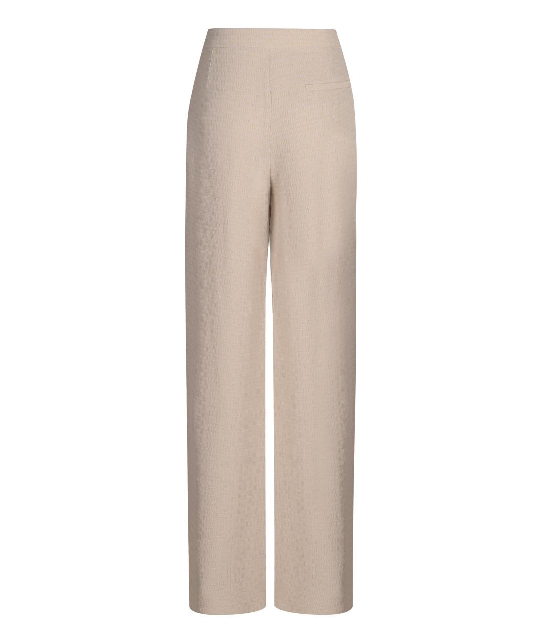 EMPORIO ARMANI Бежевые шерстяные прямые брюки, фото 2