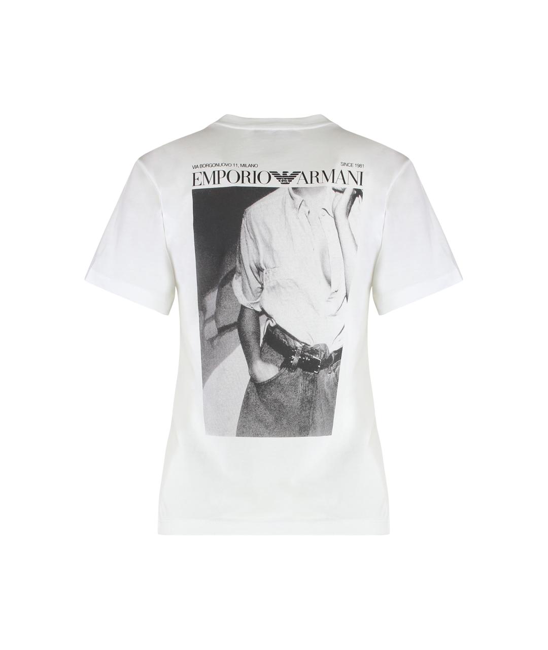 EMPORIO ARMANI Белая полиэстеровая футболка, фото 2