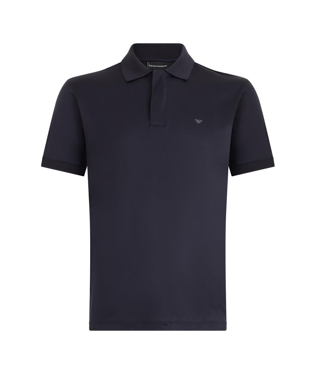 EMPORIO ARMANI Синее поло с коротким рукавом, фото 1