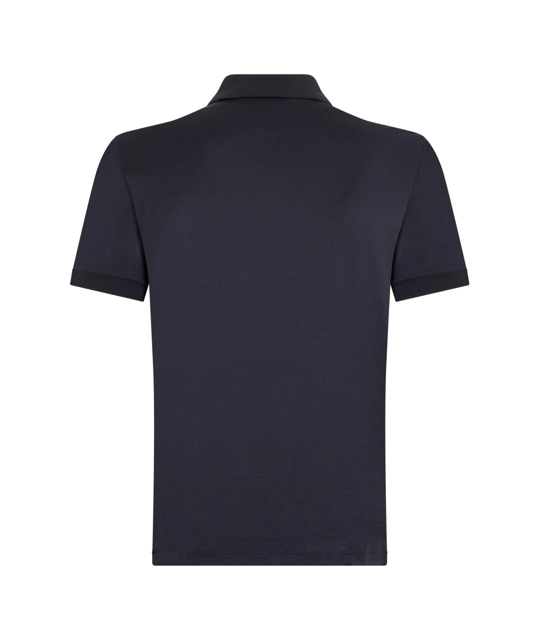 EMPORIO ARMANI Синее поло с коротким рукавом, фото 2
