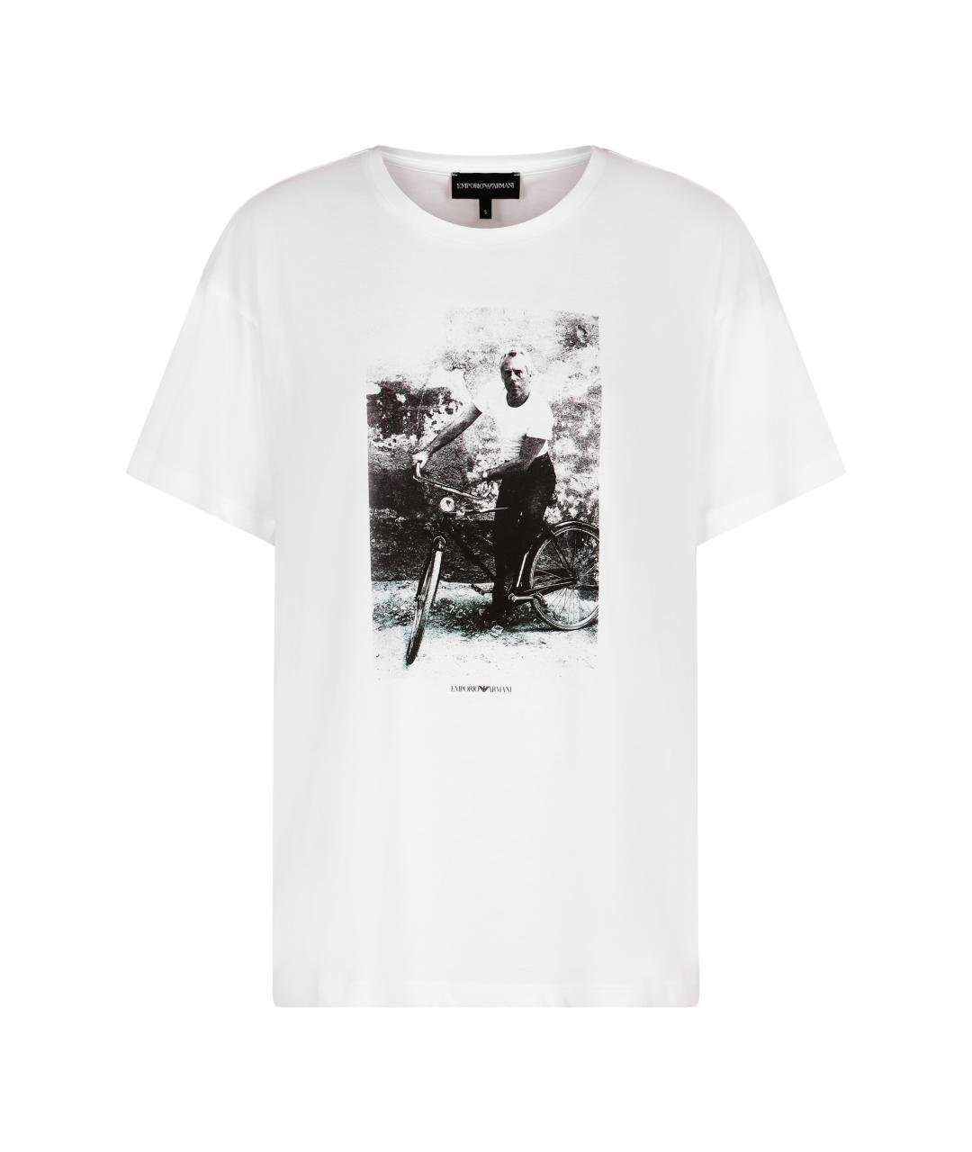 EMPORIO ARMANI Белая хлопковая футболка, фото 1