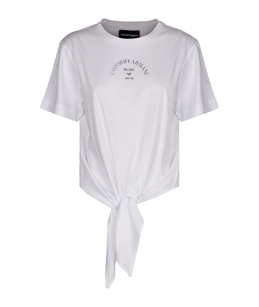 EMPORIO ARMANI Белая хлопковая футболка, фото 1