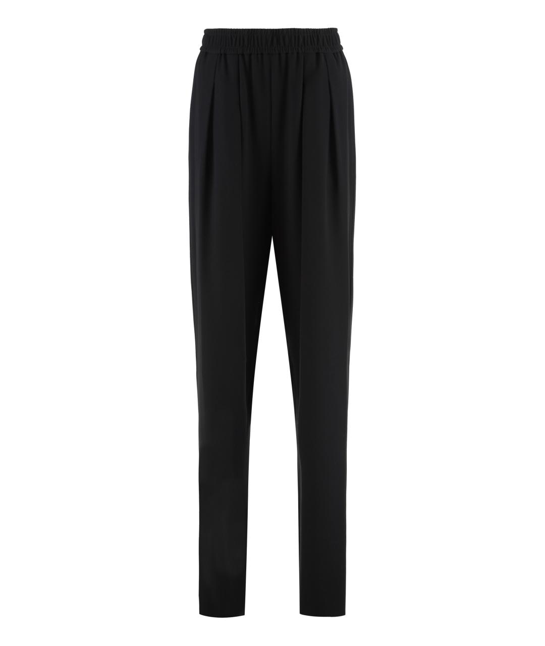 EMPORIO ARMANI Черные полиэстеровые прямые брюки, фото 1