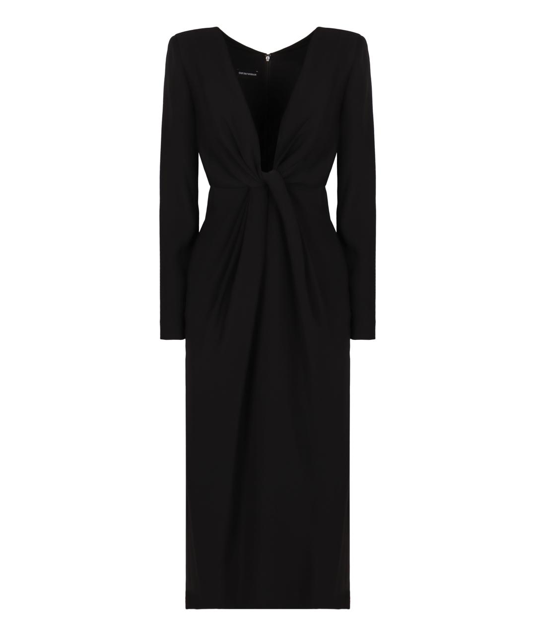 EMPORIO ARMANI Черное полиэстеровое платье, фото 1