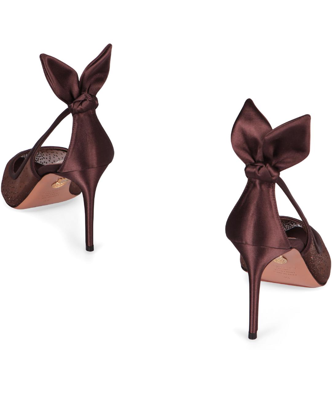 AQUAZZURA Коричневые синтетические туфли, фото 4