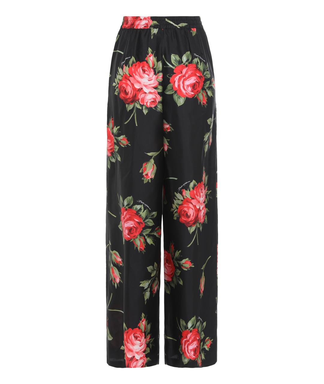 DOLCE&GABBANA Черные шелковые прямые брюки, фото 2