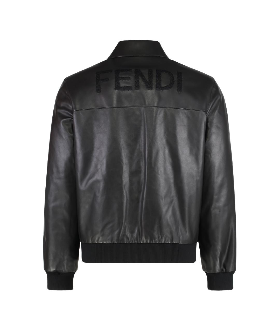 FENDI Черная кожаная куртка, фото 2