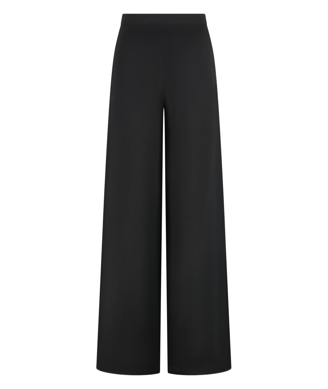 MAX MARA STUDIO Черные вискозные прямые брюки, фото 2