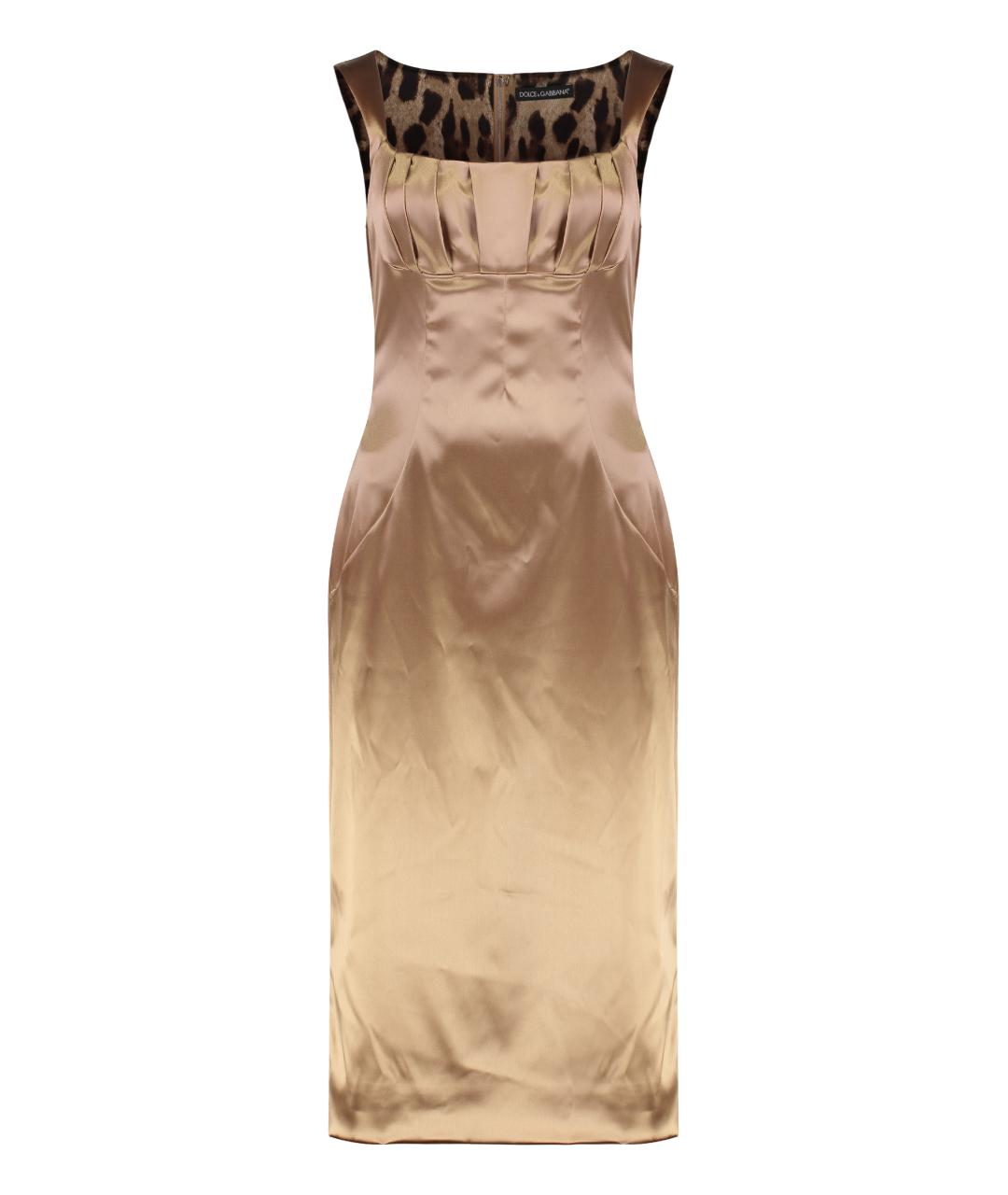 DOLCE&GABBANA Золотое ацетатное платье, фото 1