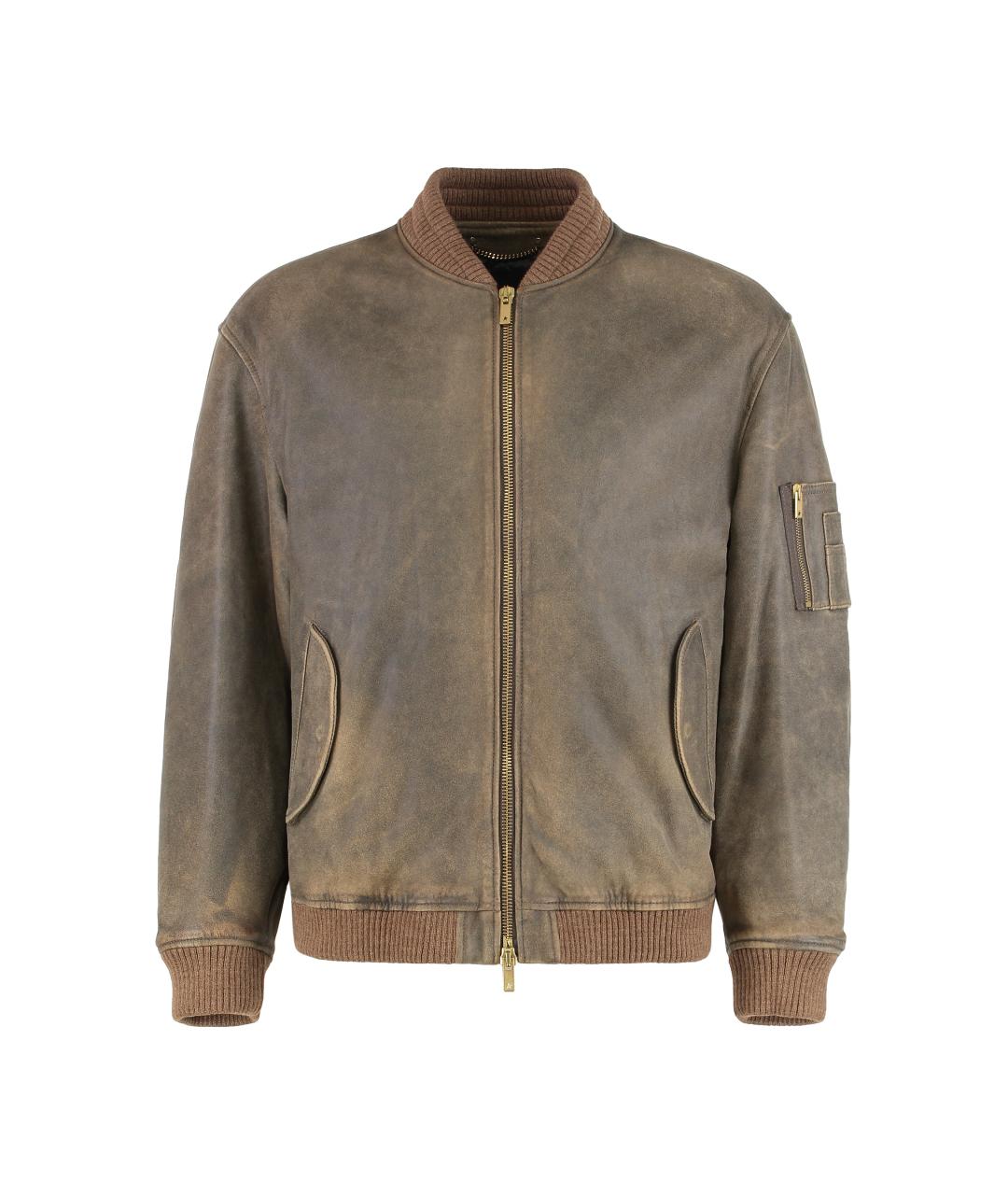 GOLDEN GOOSE Коричневая кожаная куртка, фото 1