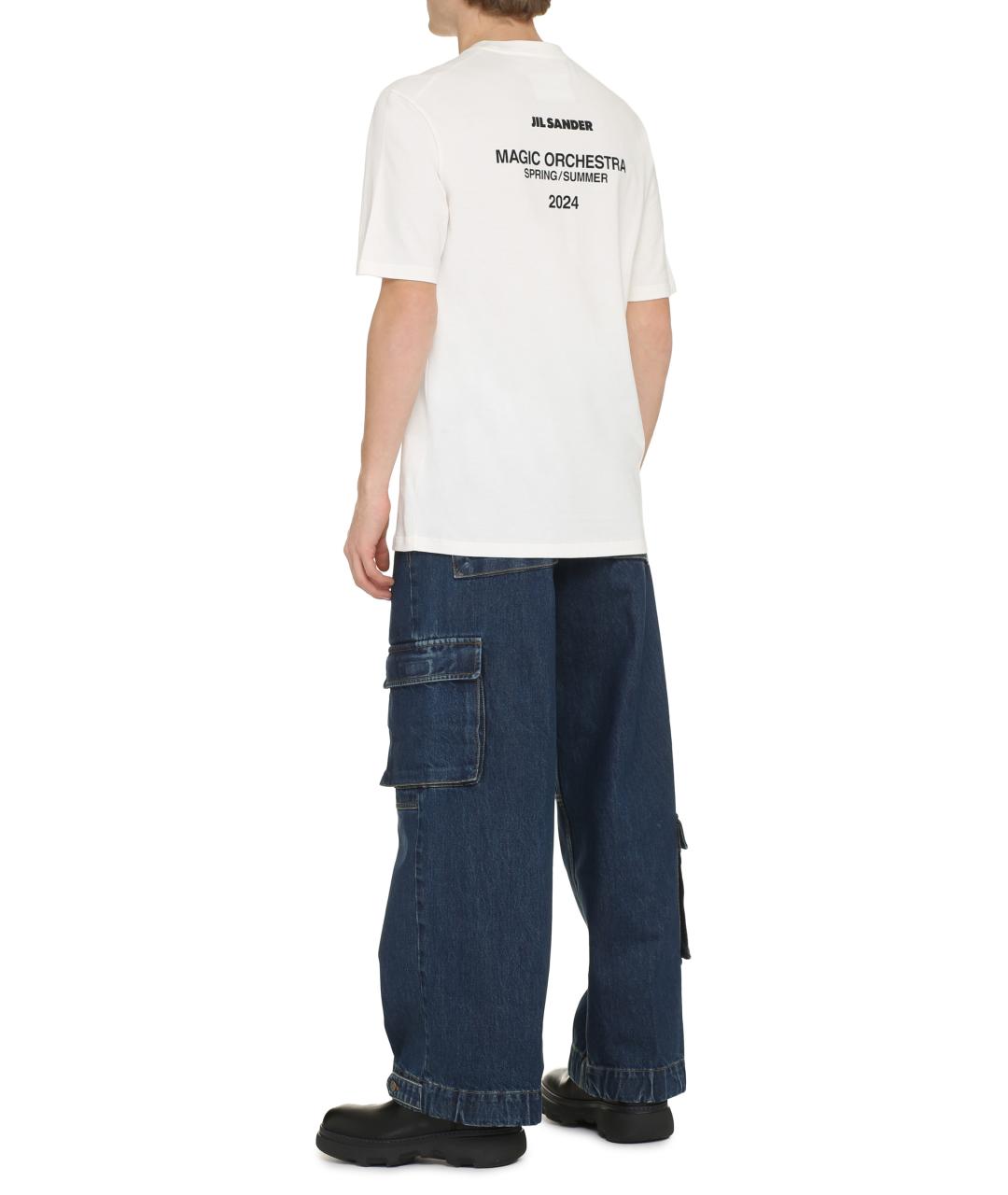 JIL SANDER Белая хлопковая футболка, фото 4