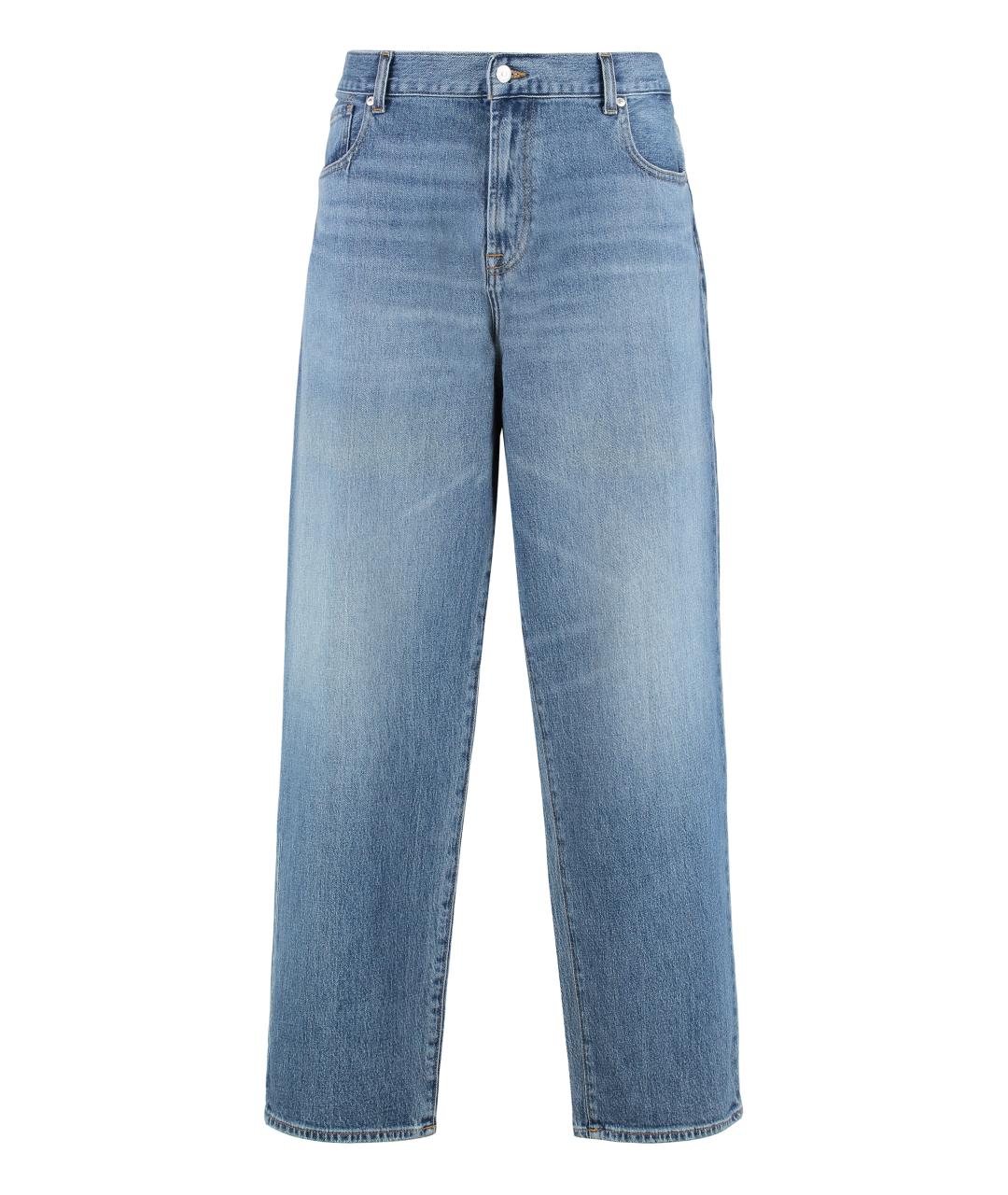 7 FOR ALL MANKIND Синие хлопковые прямые джинсы, фото 1