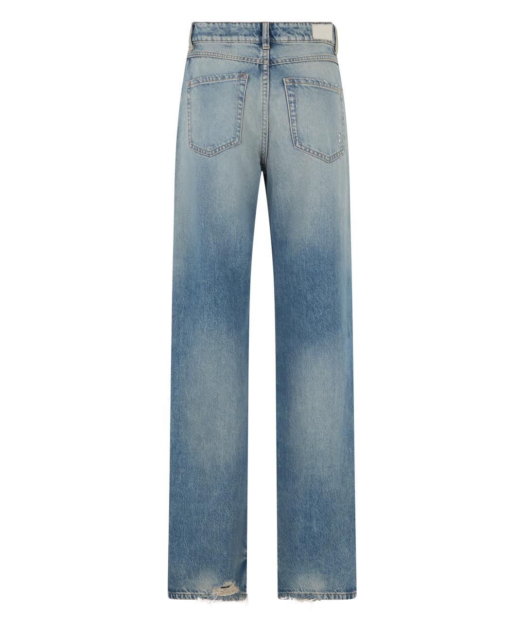 ICON DENIM Синие хлопковые прямые джинсы, фото 2