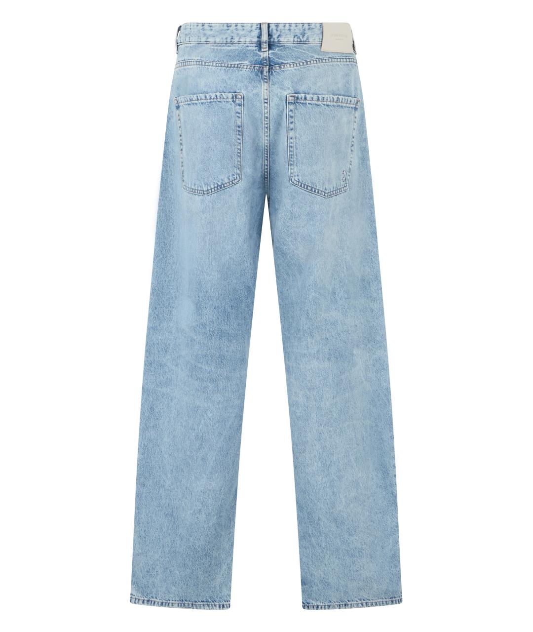 ICON DENIM Голубые хлопковые прямые джинсы, фото 2